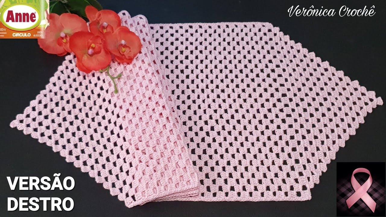 💕 Caminho de mesa em croche com a linha Anne/Trilho mesa/Passo a passo/Para iniciantes(Versão destro
