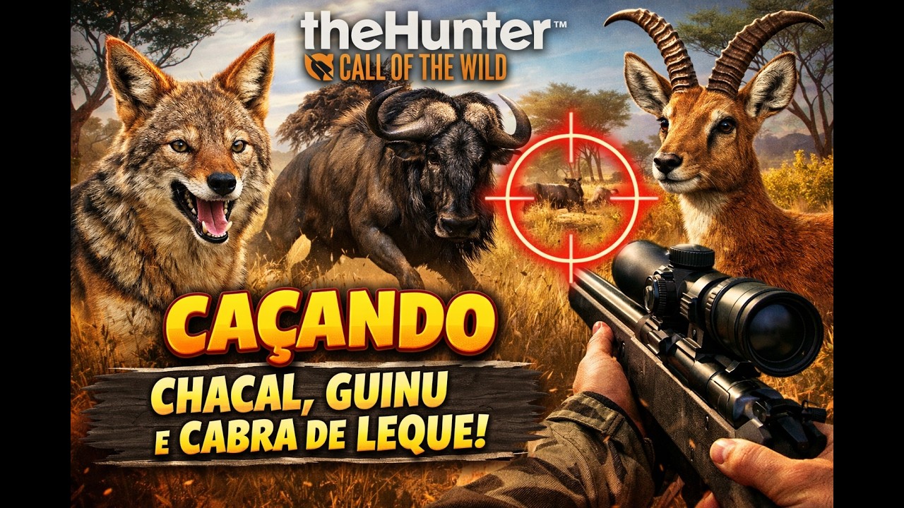 CAÇADA INSANA em VURHONGA! Chacal Listrado, Guinu e Cabra de Leque | The Hunter Call of the Wild