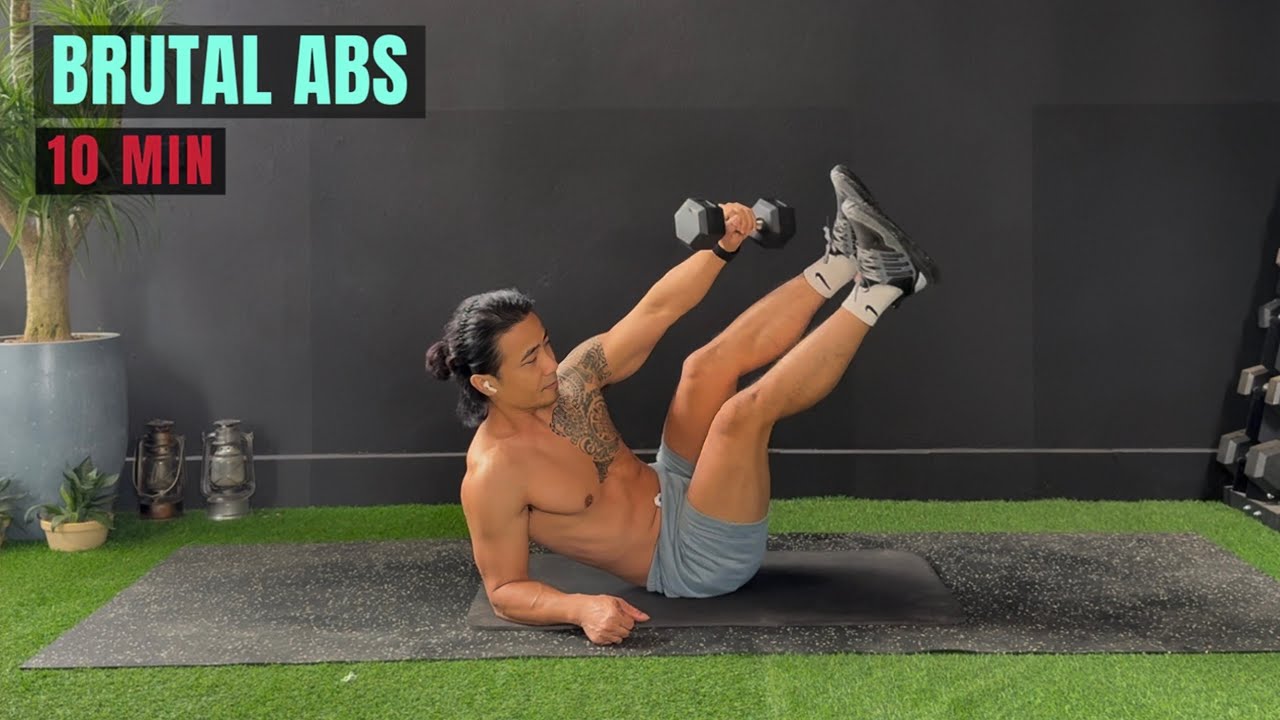 10 Min Dumbbell Abs Workout | Total Core Workout With Weights - No Repeat