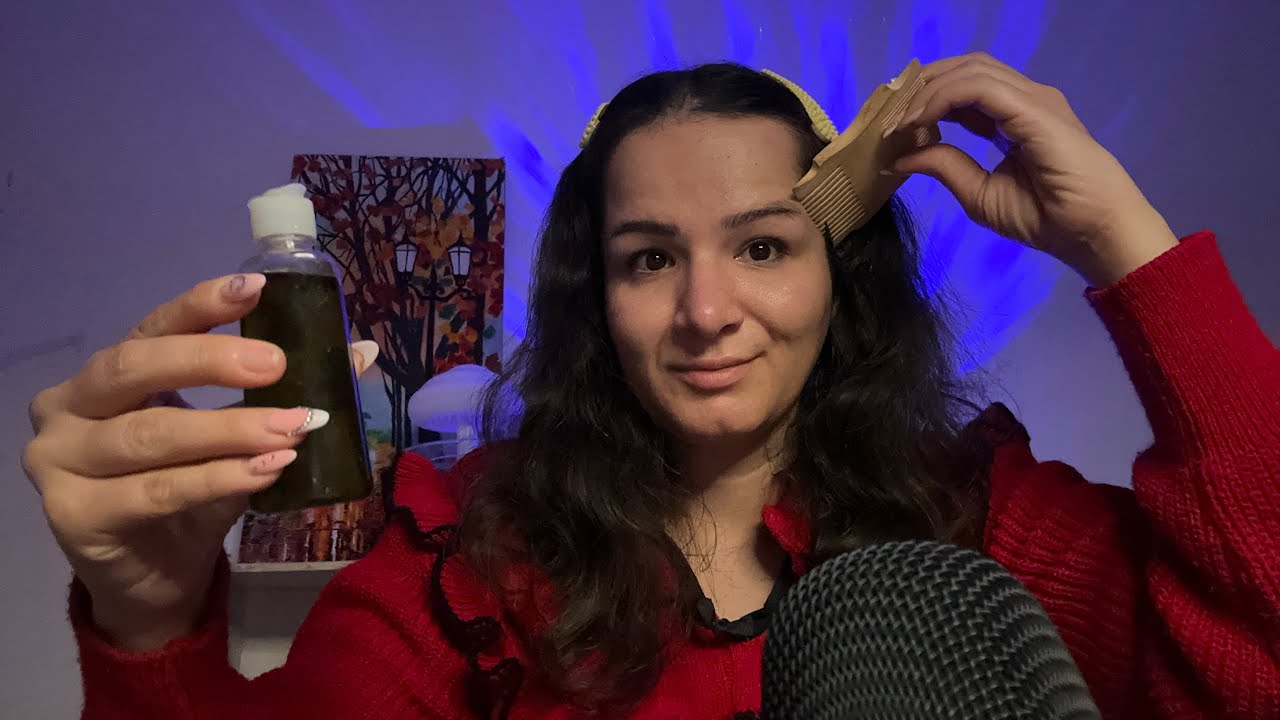  Soothing Hair Brushing & Oil Massage | Tingly ASMR Sounds🪮🧸