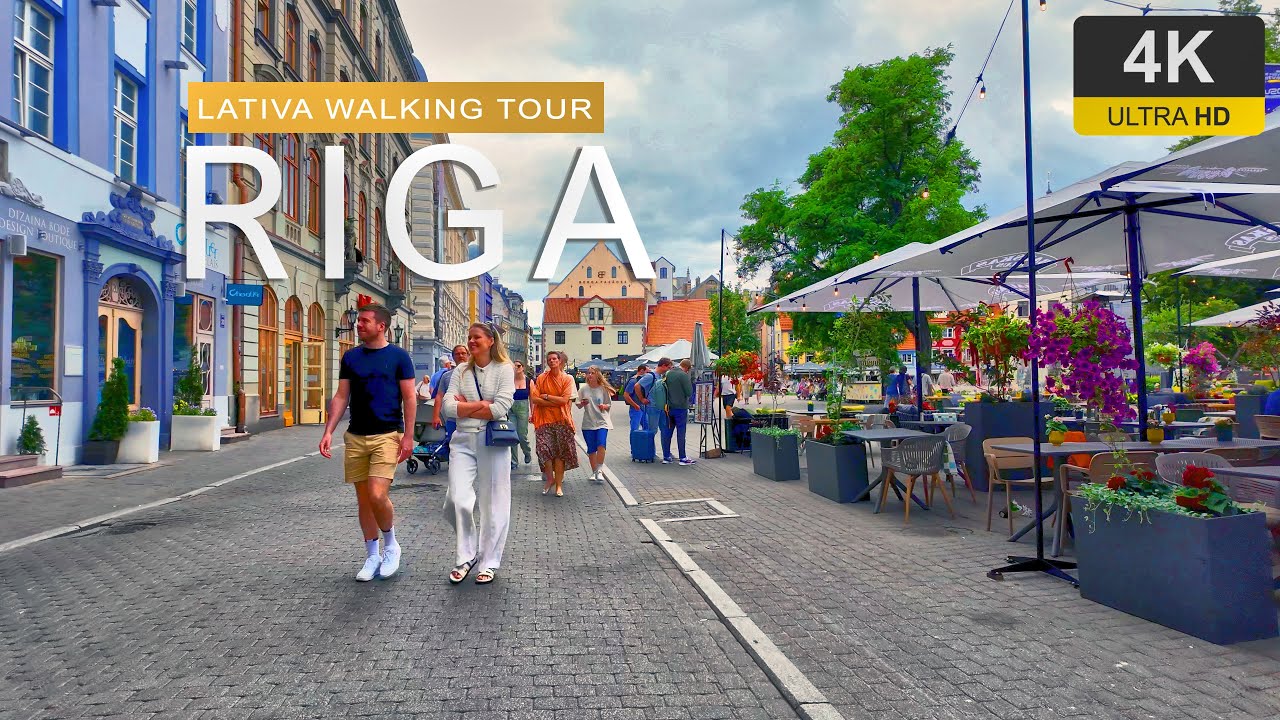 Summer in Riga  4K - UHD Walking Tour of Latvia's Charming Capital
