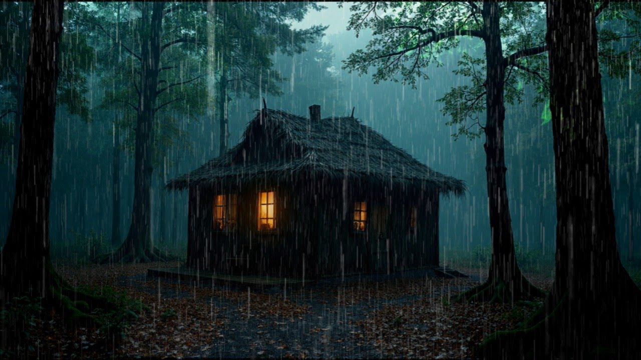 Relax and Sleep with Rain Sounds – Quiet Deep Rain in the Forest at Night