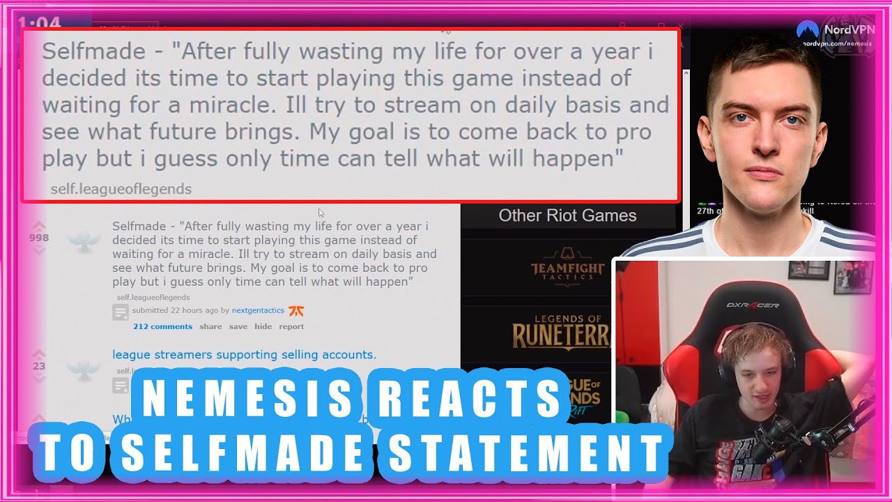 Nemesis Reacts to SELFMADE STATEMENT