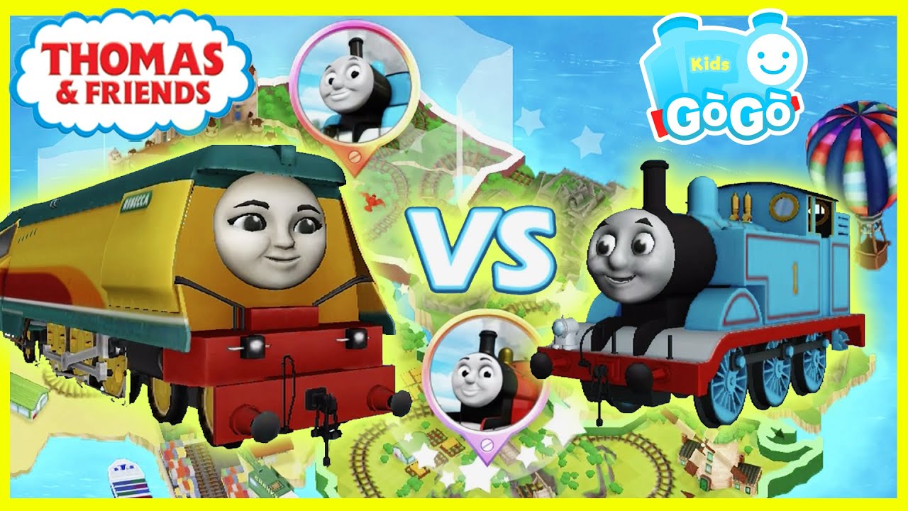 Thomas VS Rebecca - Rainbow Speed Booster Diamond Racers Unlocked! Thomas and Friends: GoGo Thomas