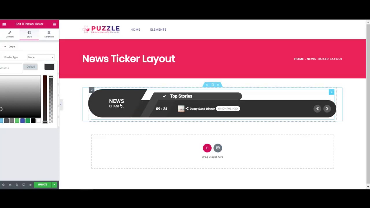 News Ticker For Elementor - iThemelandco