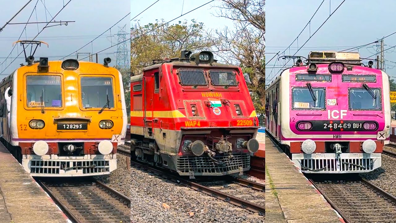 Ultimate Rail Mix: Pink EMU local trains, Cherry Red WAP 4 & Express trains