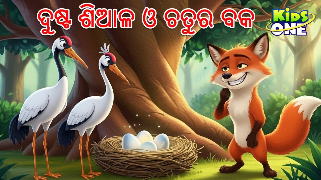 ଦୁଷ୍ଟ ଶିଆଳ ଓ ଚତୁର ବକ | Dushta Shiala o Chatur Baka | Odia Moral Story | New Odia Gapa | KidsOne Odia