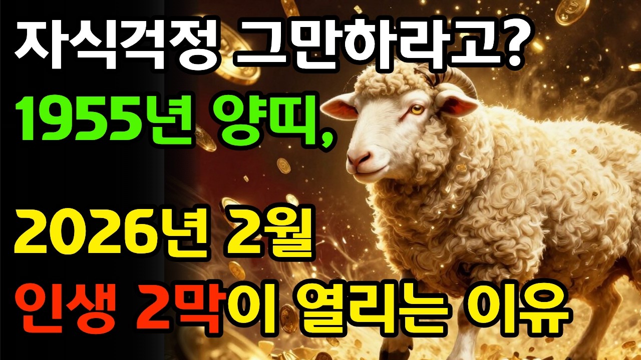 2026년 양띠 운세 | 55년생, 2월부터 자식 운 터지고 내 팔자 핀다