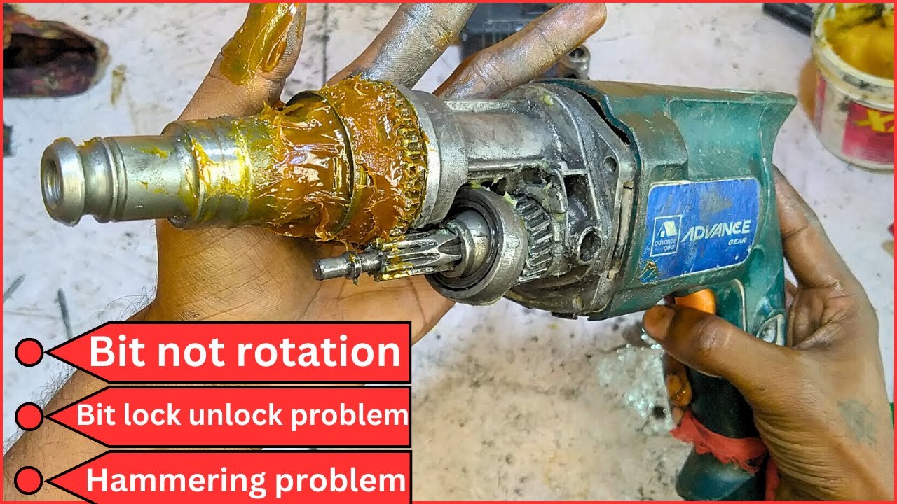 20mm hammer drill bit not rotation bit not locking and hammering problem solve || repair 20mm hammer