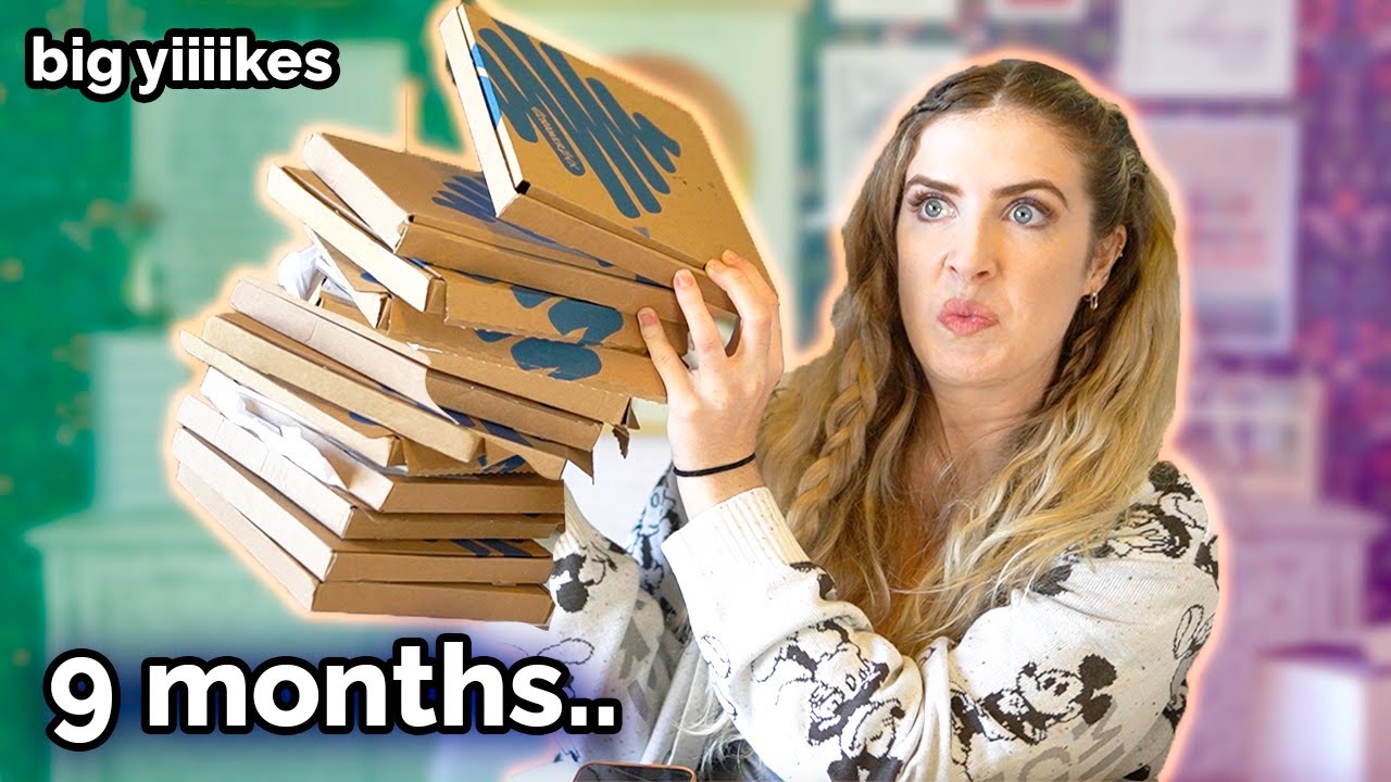 I Opened 9 MONTHS Of a MYSTERY ART BOX?! uh oh..