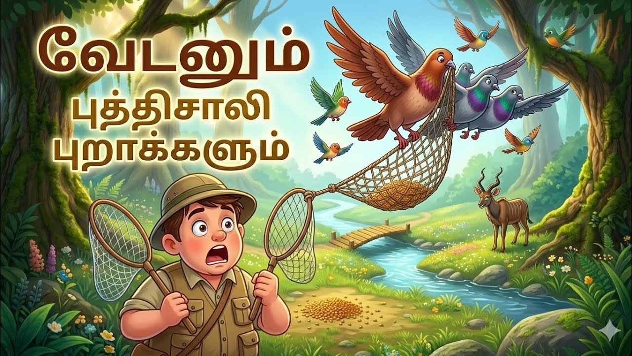 வேடனும் புத்திசாலி புறாக்களும் | ஒற்றுமையே பலம் | Tamil Kids Stories