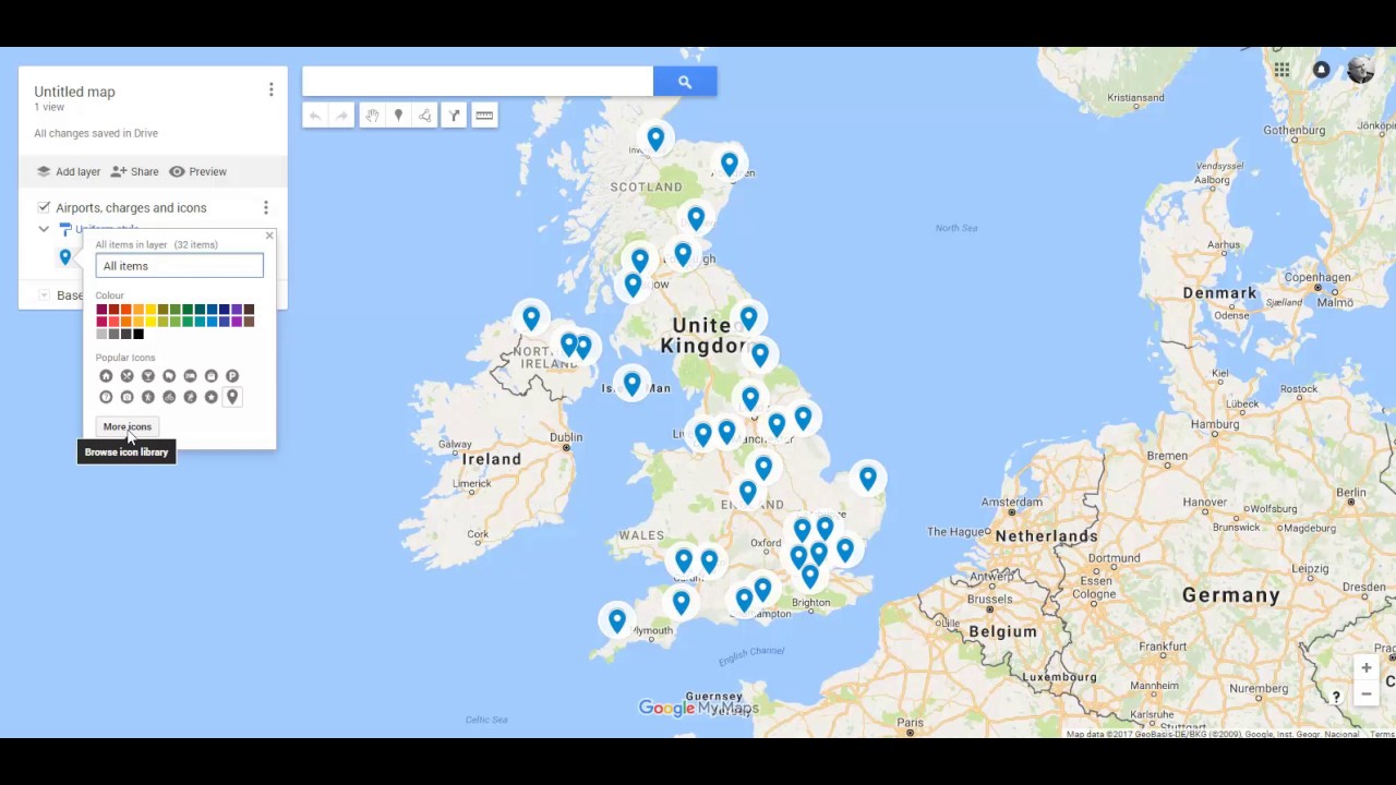 Using Google My Maps to map spreadsheet data