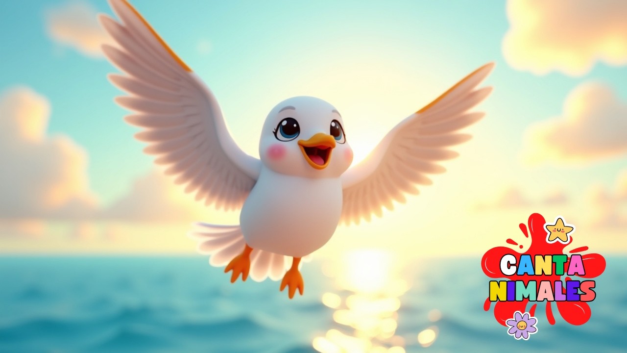 🕊️ Canciones infantiles: Gaby la gaviota vuela, canta y juega 🌞