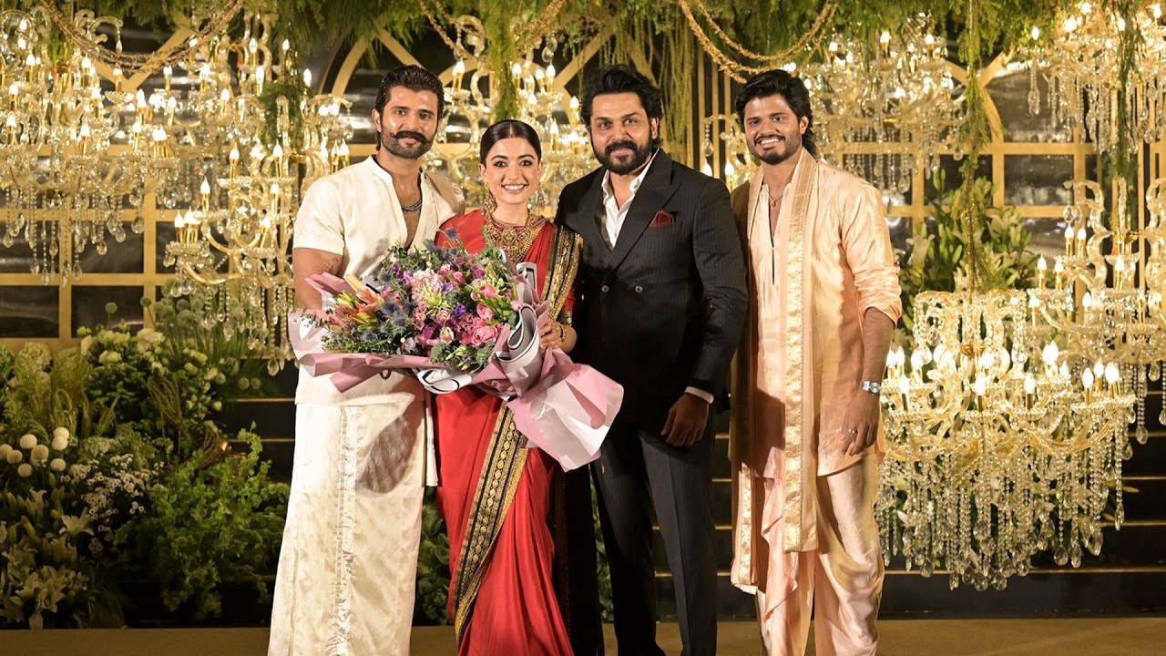 Hero Karthi Visuals @ Vijay Deverakonda & Rashmika Mandanna Wedding Reception | #Virosh Reception