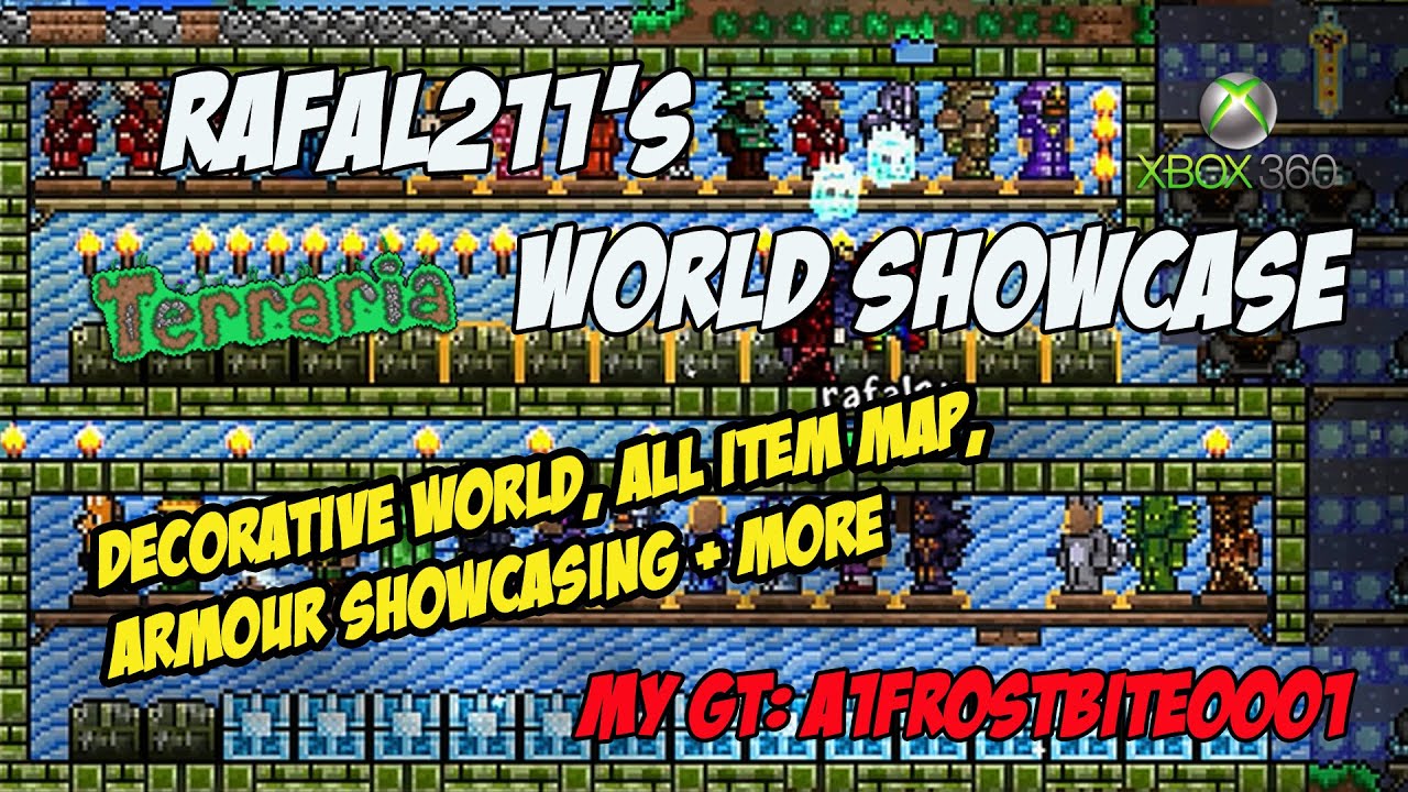 Rafal211 Terraria World Showcase | Decorative, Boss Killing, Items Map