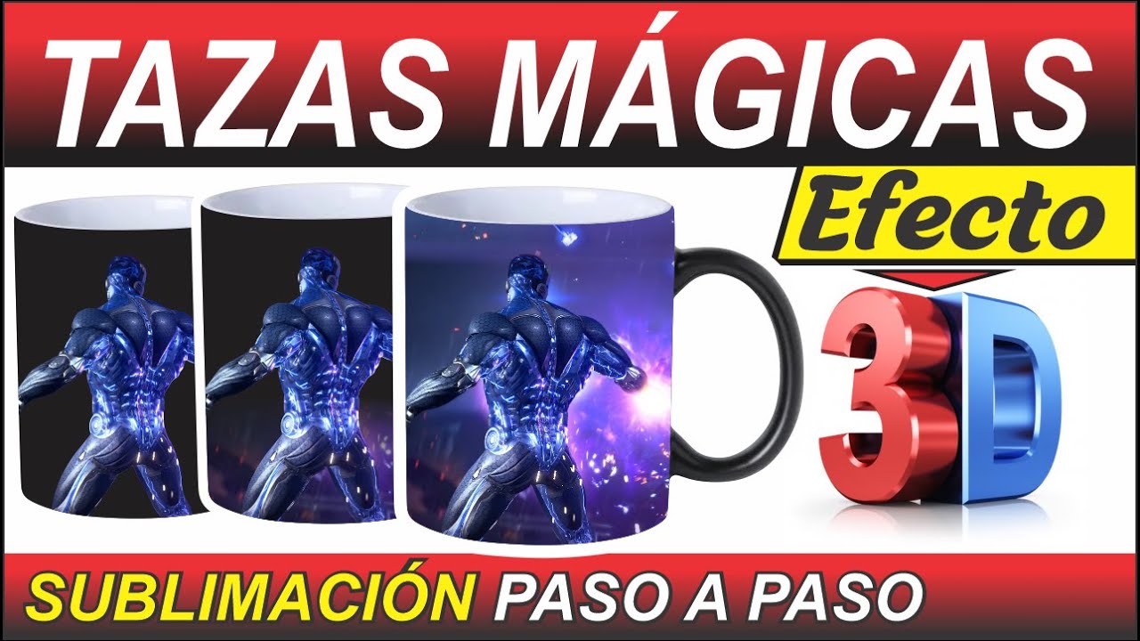👋📣Cómo SUBLIMAR TAZAS MAGICAS 🅴🅵🅴🅲🆃🅾 3D Paso a paso 🤩 TUTORIAL Diseño de MUG 3D✔️