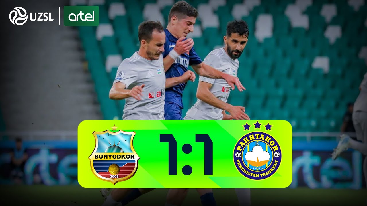 Superliga 12-tur. Bunyodkor - Paxtakor bahsida kiritilgan gollar va xavfli vaziyatlar (Highlights)