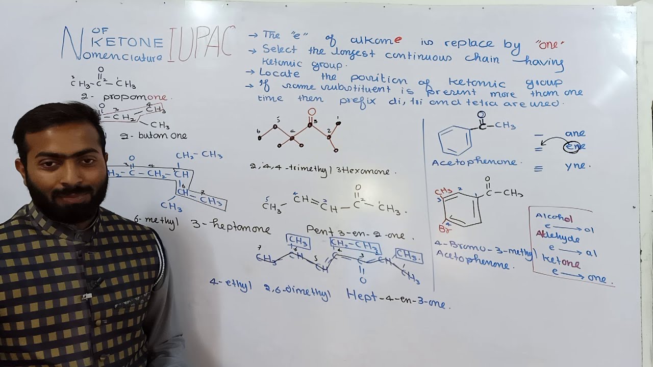 IUPAC Nomenclature of Ketones || 12th class chemistry || ch.no.11
