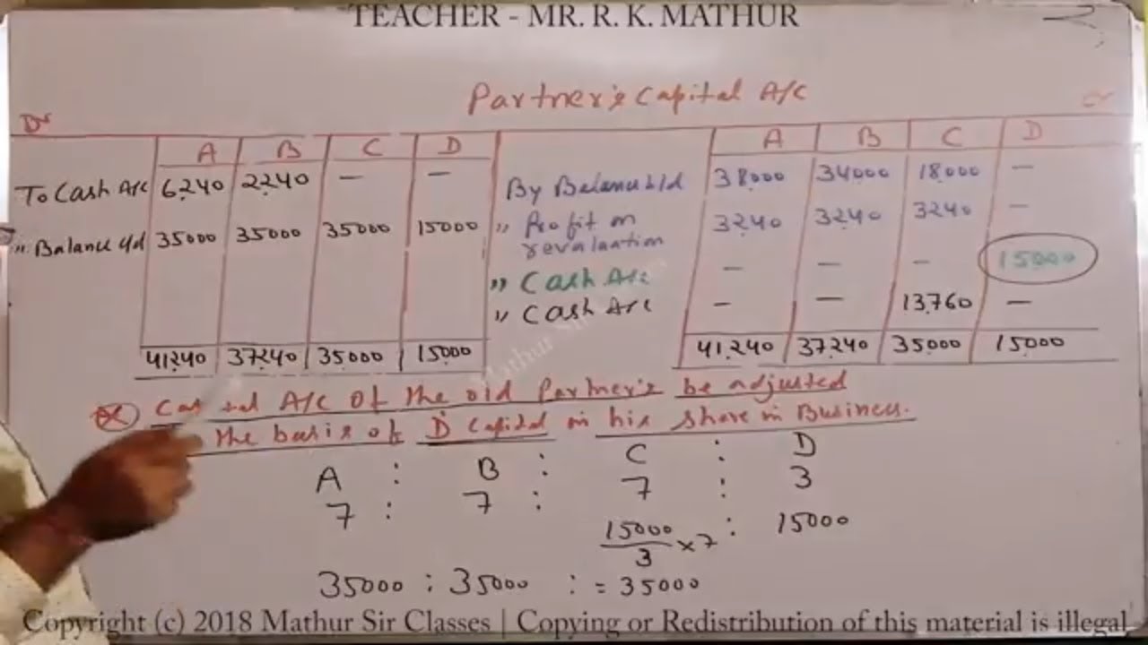 ADMISSION OF A PARTNER SUMS NO 59 | BASICS OF ACCOUNTS | ACCOUNTANCY VIDEOS | Mathur Sir Classes
