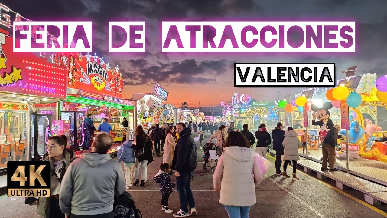 Feria de Atracciones Valencia 2025 I Walking Tour Spain 4K