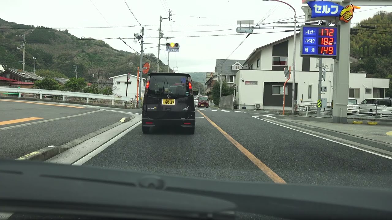 4K　八幡浜市から大洲までの国道197号　東行き　等速　愛媛県八幡浜市→大洲市　2023年3月撮影版