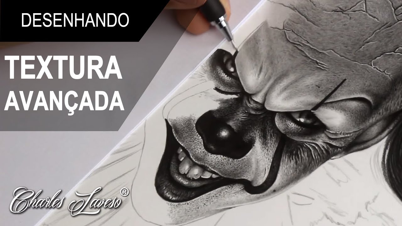 Vídeo aula narrada - Desenhando textura de pele em Penywise (Charles Laveso)
