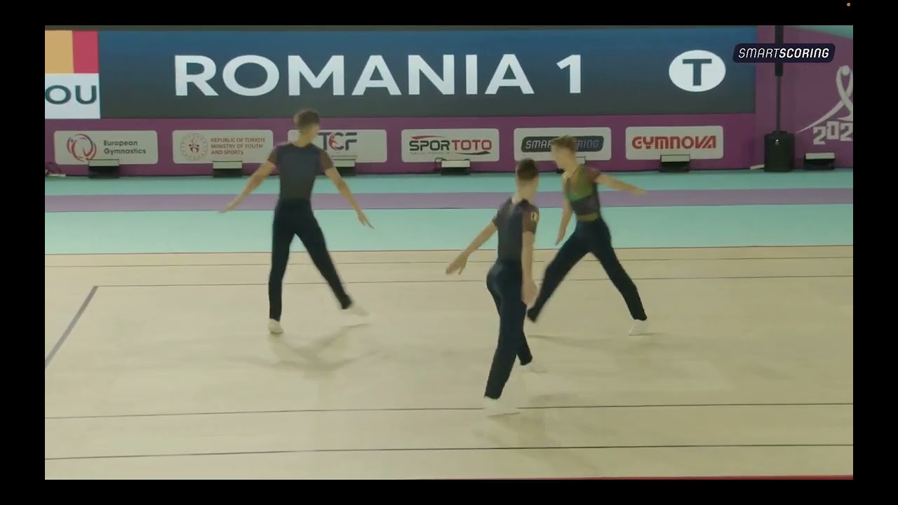 Romania 1 (ROU) - 2023 European Championships in Aerobic Gymnastics,  Trio Qualifications - seniors