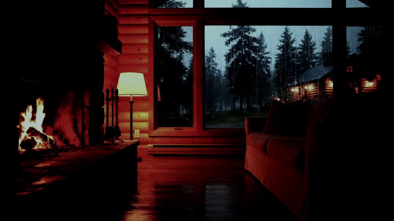 Cozy Rain, Fireplace & Soft Music ASMR ☕🔥 | Deep Relaxation & Sleep Ambience