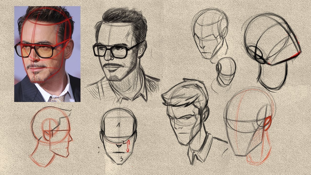DESSINER UNE TÊTE AVEC LA MÉTHODE STARK (MÉTHODE D'ANDREW LOOMIS)