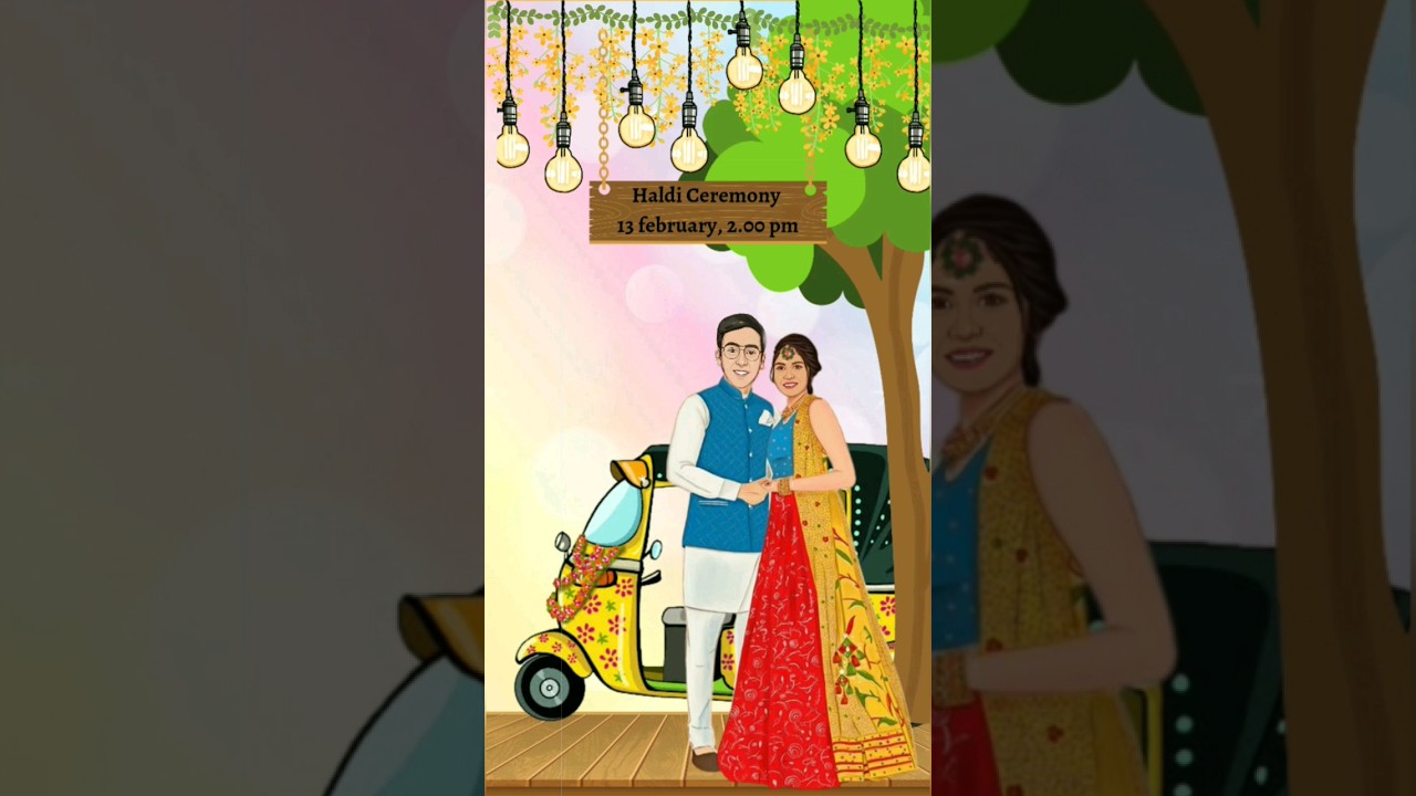 Digital Wedding Invitation | Caricature Wedding Invitation | 