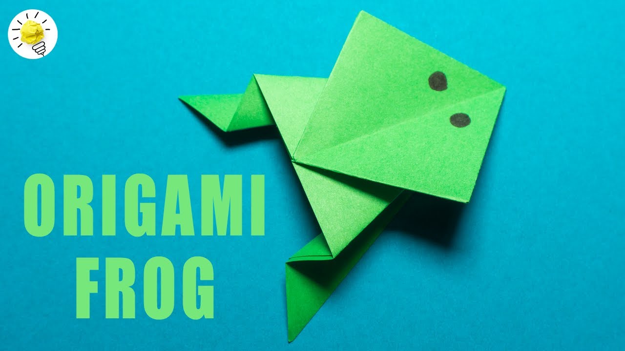 Origami Frosch aus Papier falten | Falten für Kinder | Tiere falten aus Papier | Papierfrosch