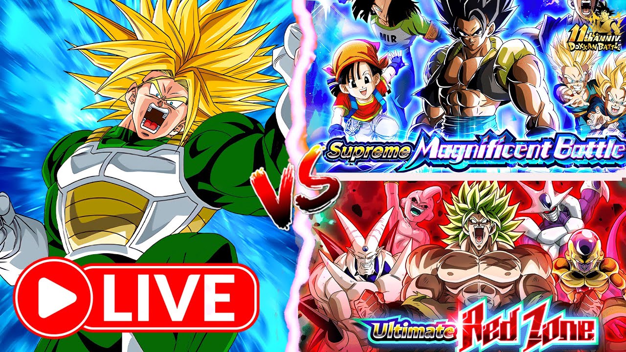 3 Days Til 11th Anniversary! Super Trunks Challenge! Clear All Red Zone & SMB Stages [Dokkan Battle]
