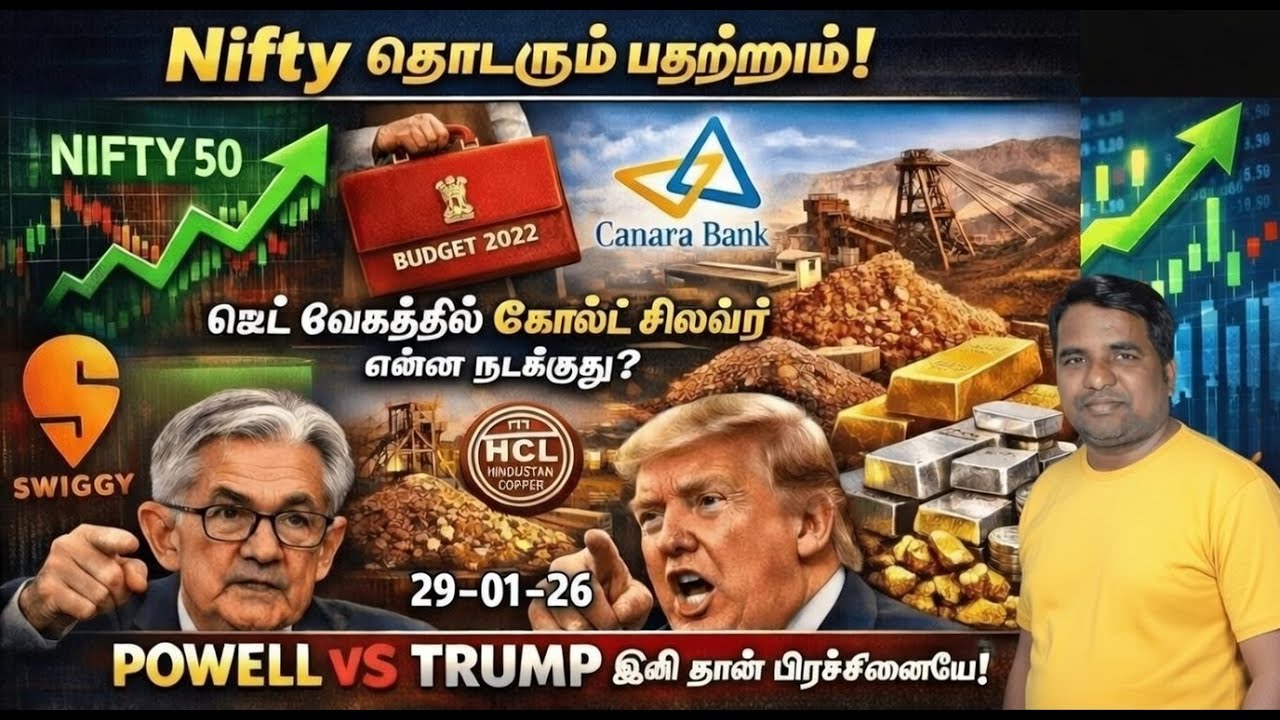 Nifty தொடரும் பதற்றம்! - ஜெட் வேகத்தில் கோல்ட் சில்வர் என்ன நடக்குது? - Powell Vs Trump | Tamil