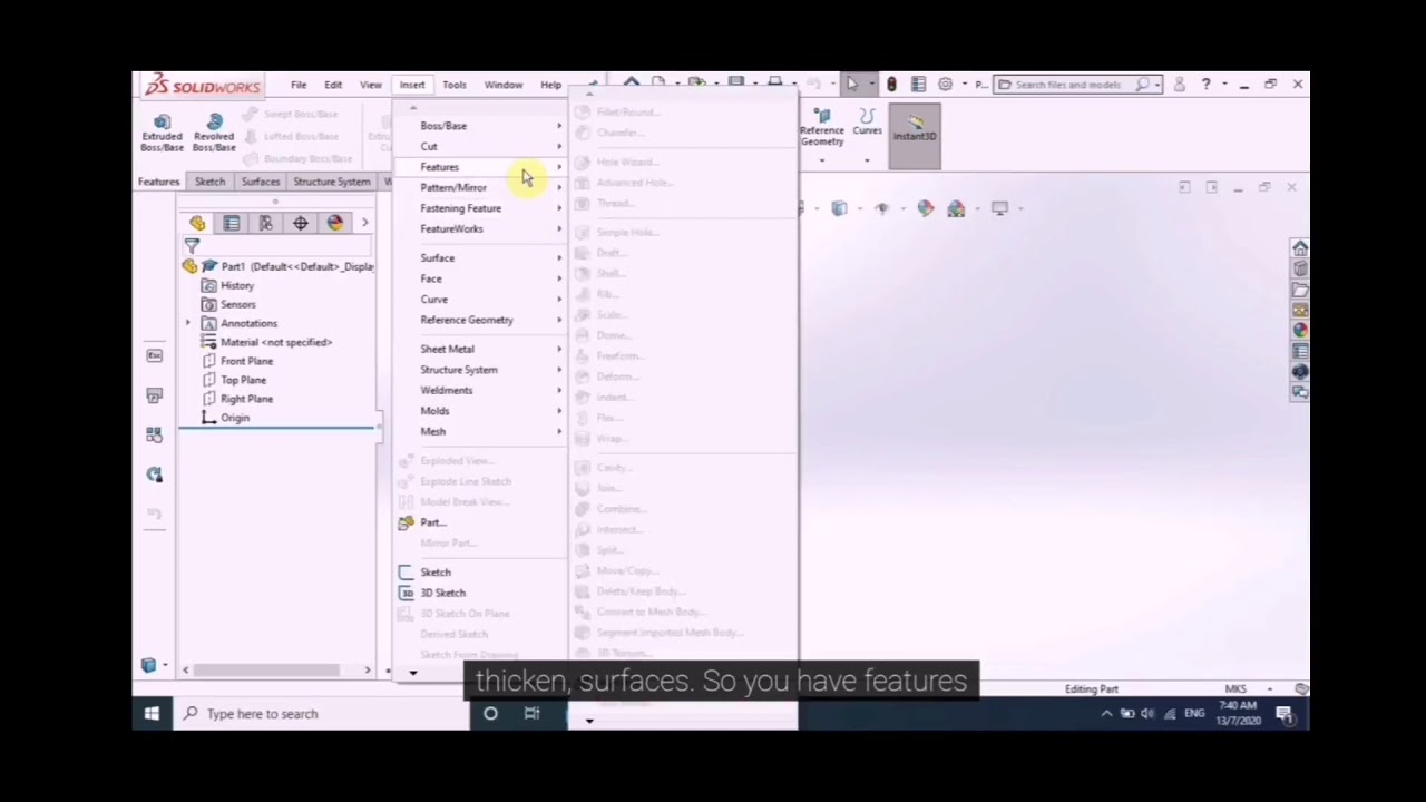 Solidworks Tutorial | Overview of GUI and setting up workspace