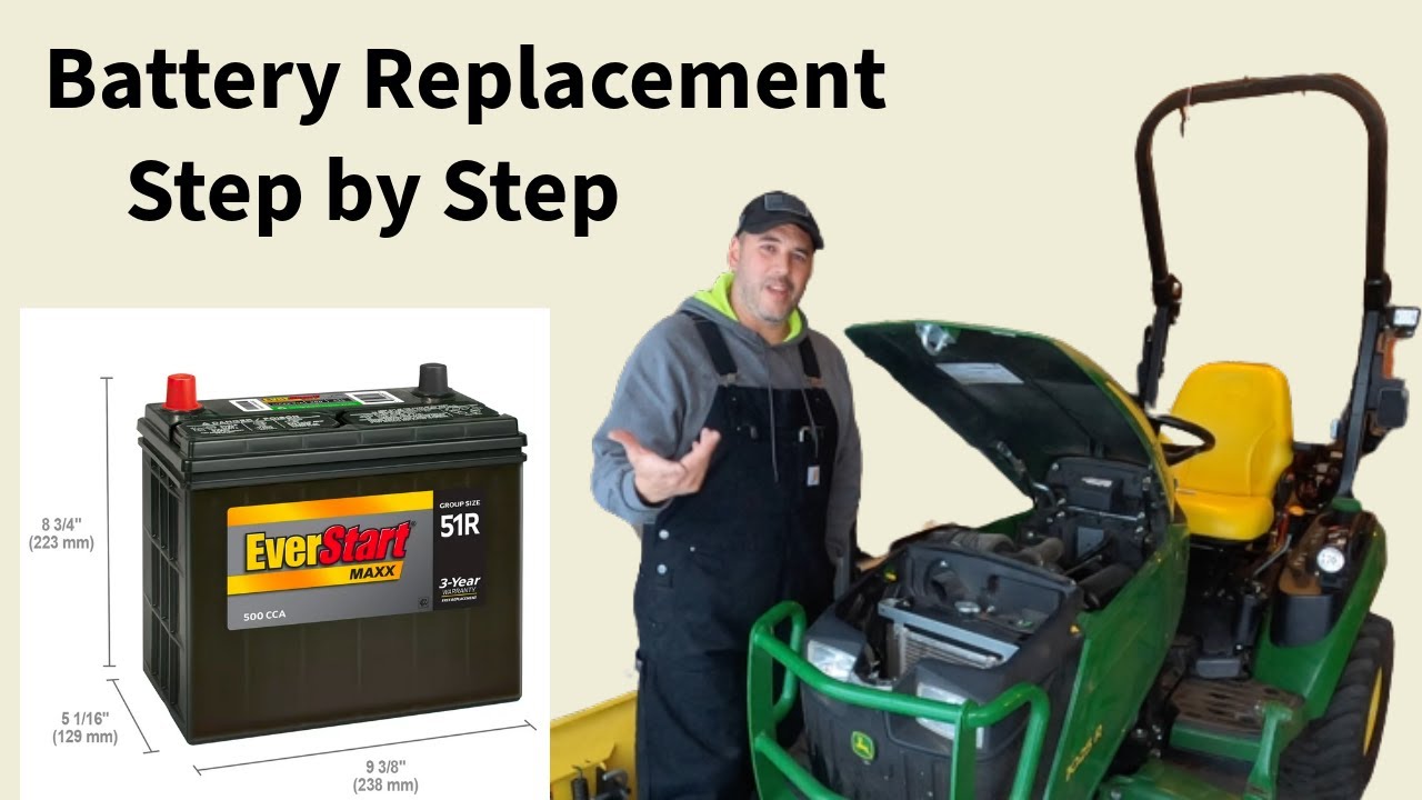 Пошаговая замена аккумулятора John Deere 1025R