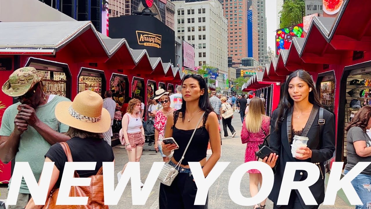 [4K]🇺🇸NYC Summer Walk🗽Bryant Park, Times Square & Columbus Circle😍🥐 Angelina Bakery | July 2023