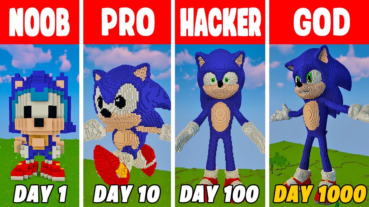 Minecraft NOOB vs PRO vs HACKER: SONIC THE HEDGEHOG HOUSE BUILD CHALLENGE in Minecraft