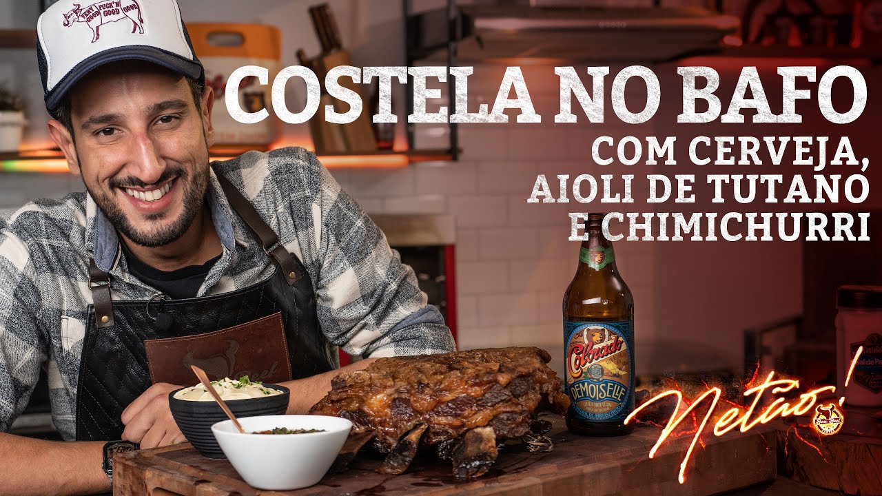 Costela no BAFO com Cerveja, Aioli de Tutano e Chimichurri! | Net&atilde;o! Bom Beef #149