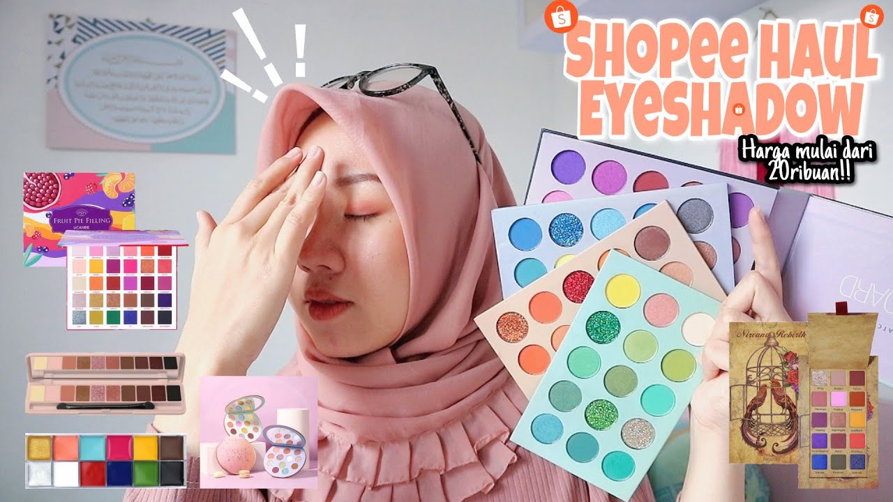 Shopee Haul Eyeshadow Palette START FROM 20RB an!! + Swatches (Indonesia) | Satya Irada