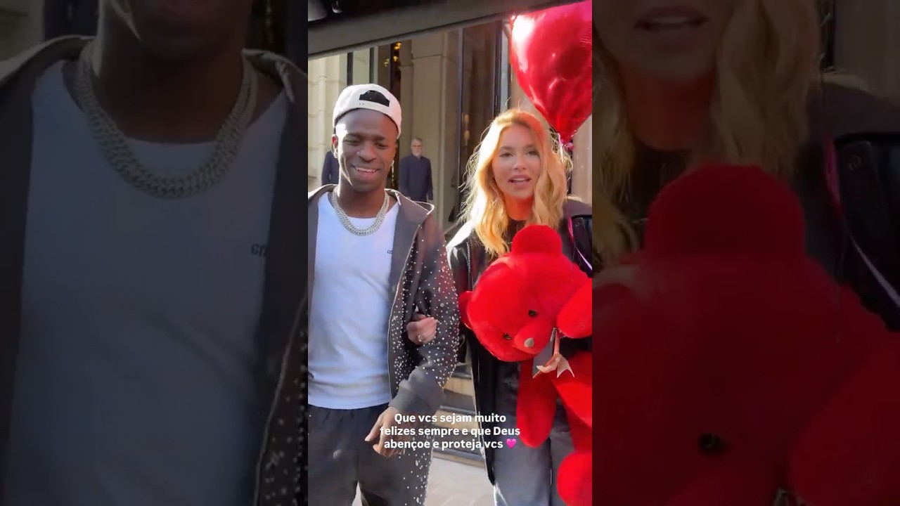💘 O beijo de Vini Jr e Virg&iacute;nia em Madrid divide opini&otilde;es &mdash; veja o momento! #virginia #vinijr