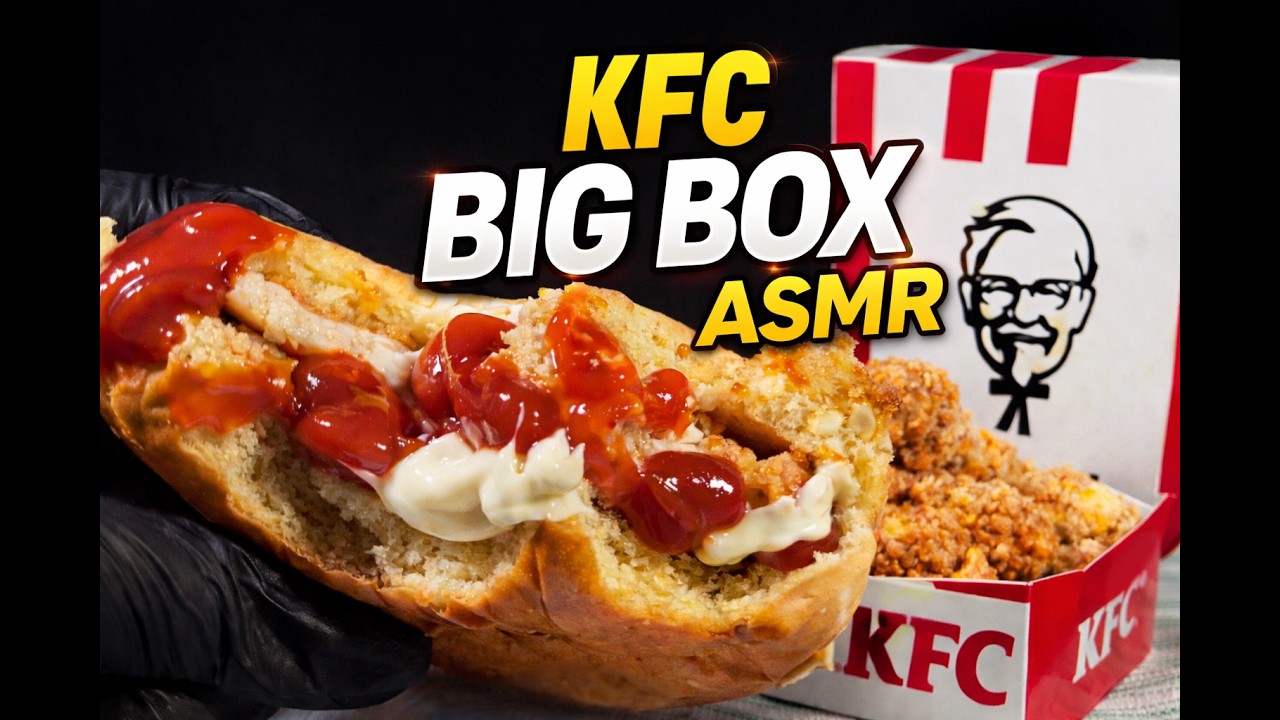 ASMR Comiendo KFC Big Box Kentucky | Coronel Burger + Pollo Crujiente 🍗🍔