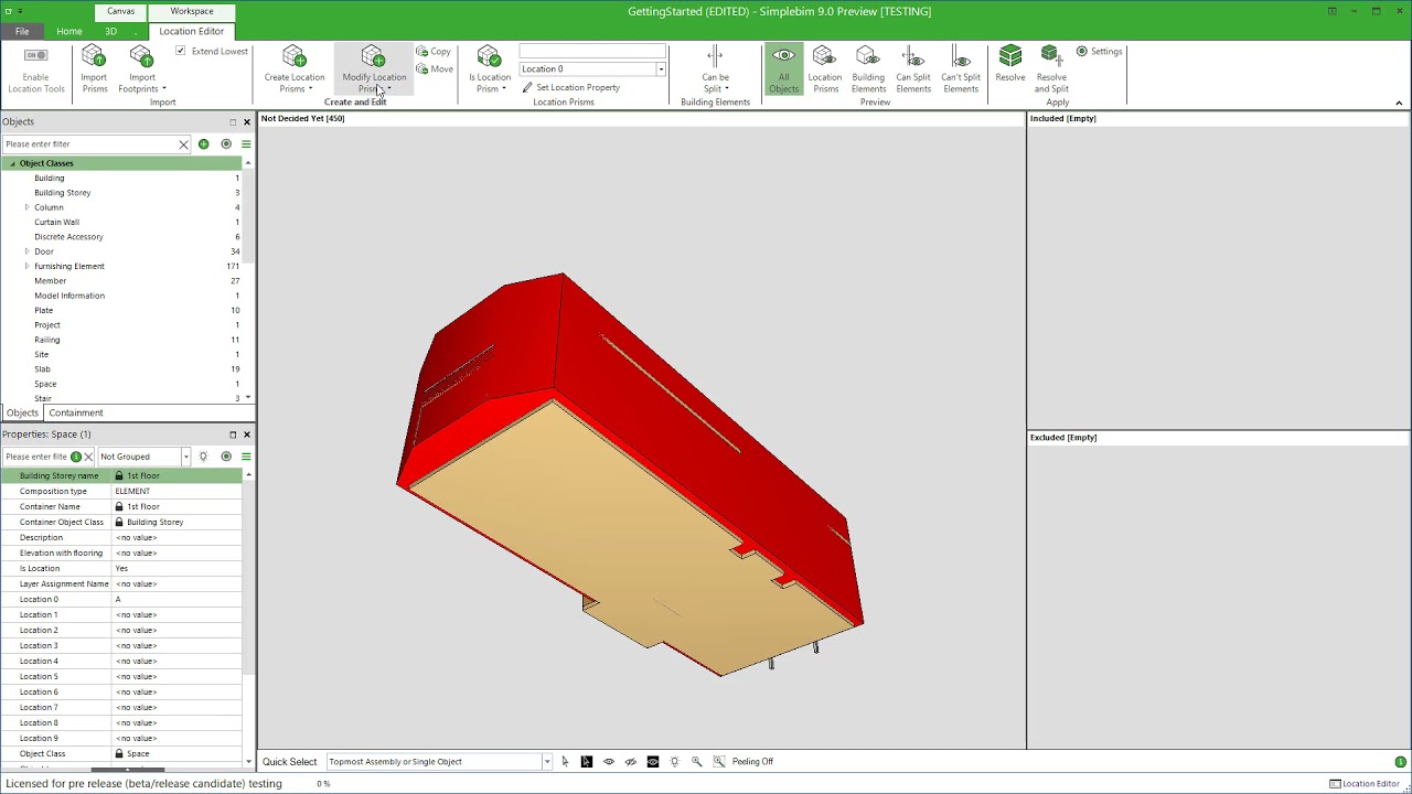 Simplebim® - Locations Prism, Modifying
