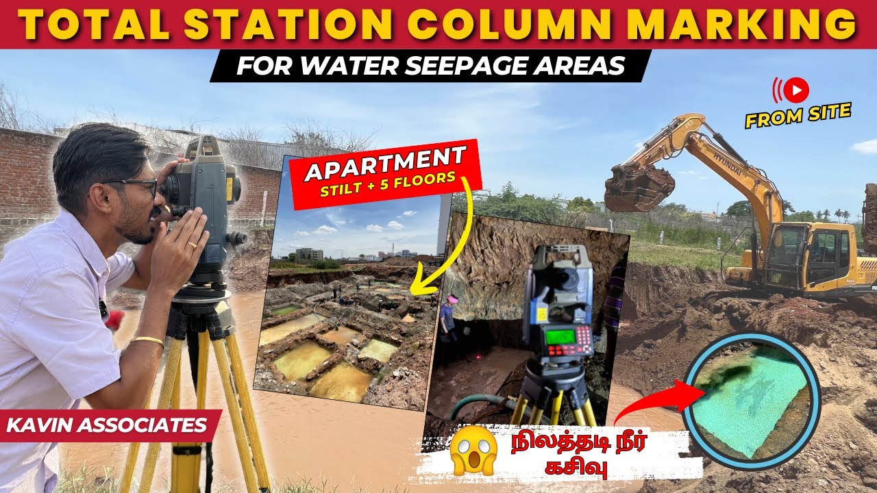 Column Marking Using Total Station 🔥 | Basic Things to know about Total Station ✅ | Kavin Associates