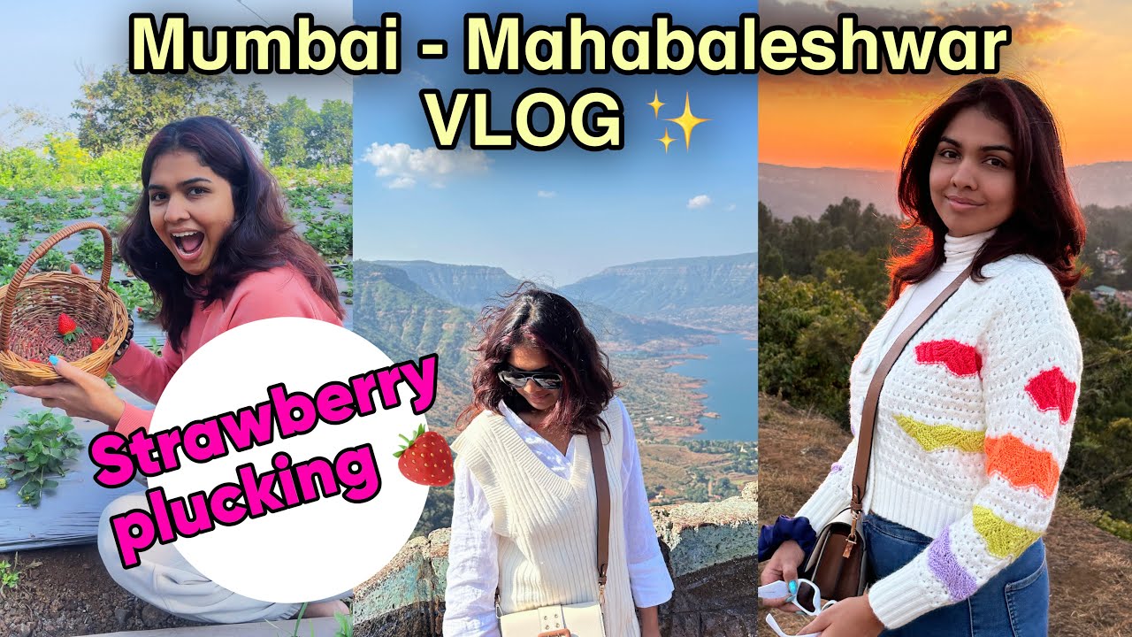 Went strawberry plucking in Mahabaleshwar ❤️ | work event in Mumbai - Mahableshwar - Pune Vlog
