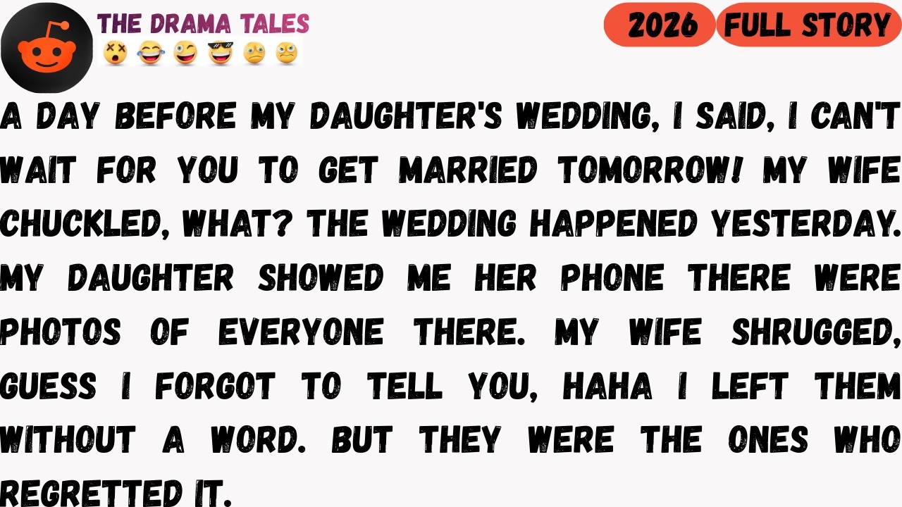 A day before my daughter's wedding, I said, I can't wait for you to get married tomorrow....