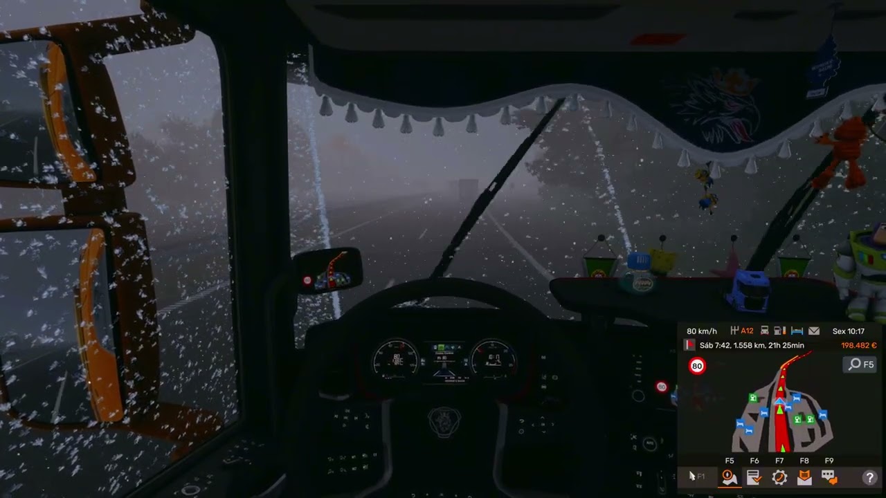 Eurotruck Simulator 2 SCANIA V8 SOUND  + SNOW 10 minutes gameplay 