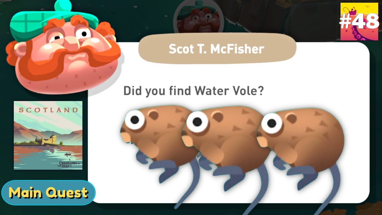 Creatures Of The Deep (Main Quest) : Water Vole (Scotland Map)