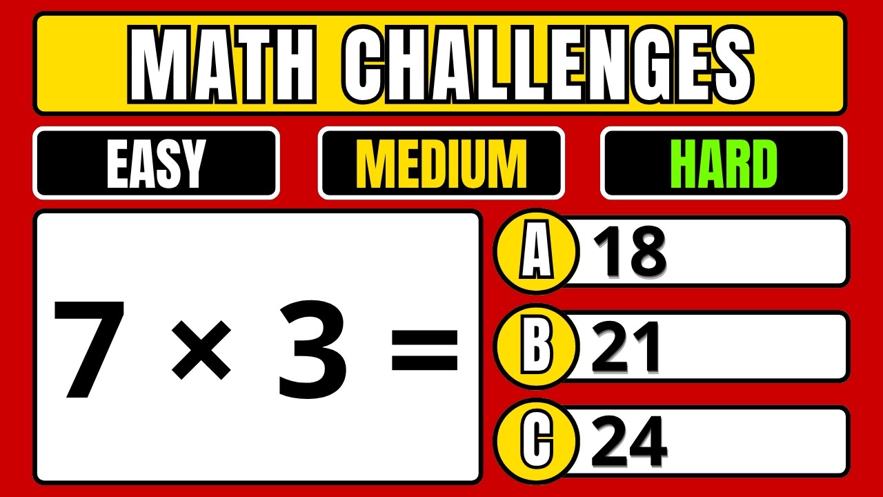 😱 Only the Smartest Can Pass This Math Quiz! | 110 Questions (Easy, Medium & Hard) ➗💯