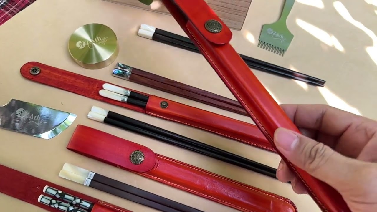 Personalized Chopsticks Pouch Leather Case
