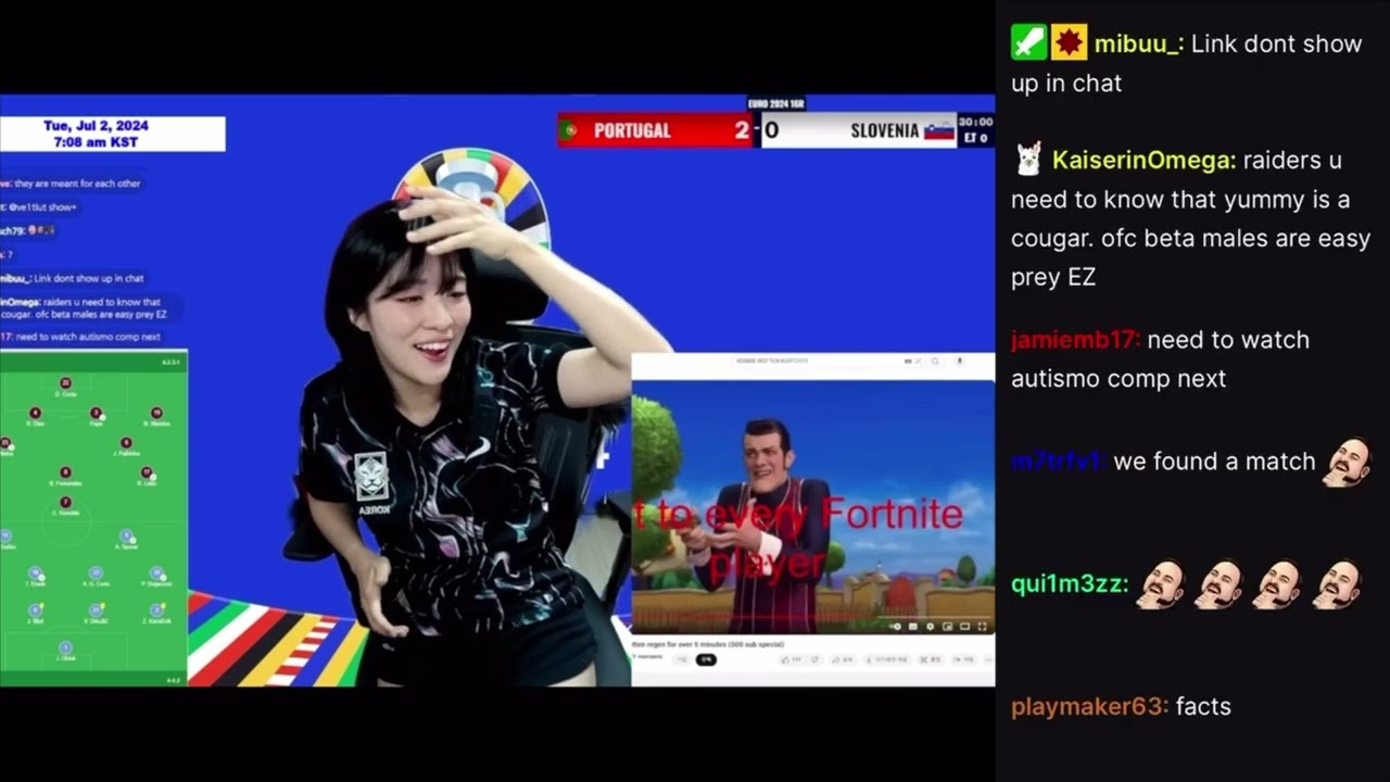 Kurt0411 raids a female on twitch and chat does this... (raid highlights)